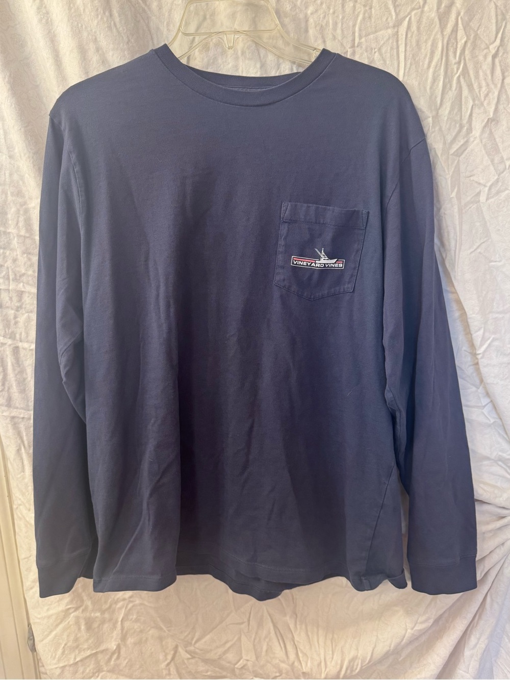 Vintage Vineyard Vines Men’s L/S Medium T-Shirt Whale Fishing Logo Cotton Crew